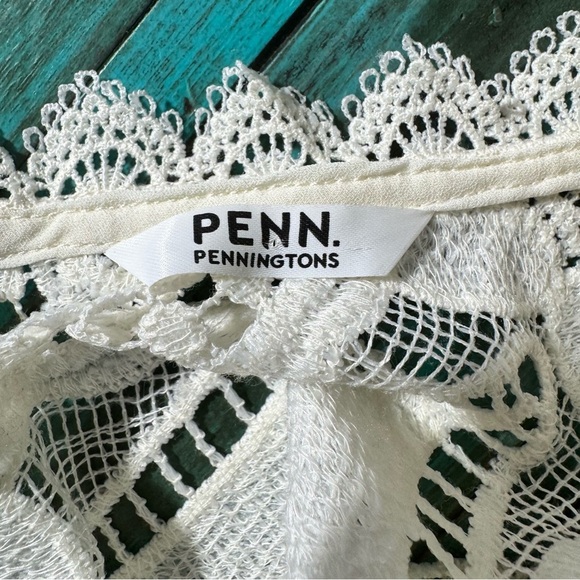 Pennington’s Crochet Blouse with Long Balloon Sleeves Size X - Picture 12 of 14